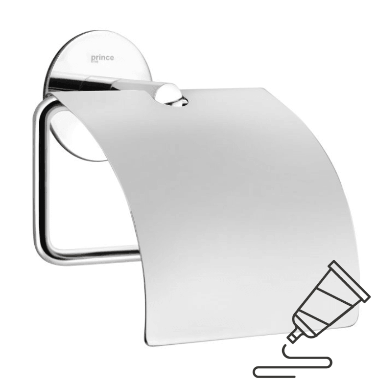 Aqua Form Држач За Тоалет Хартија Со Капак, Колекција Принц, Монтажа Со Лепење, Месинг Хромиран, 1044