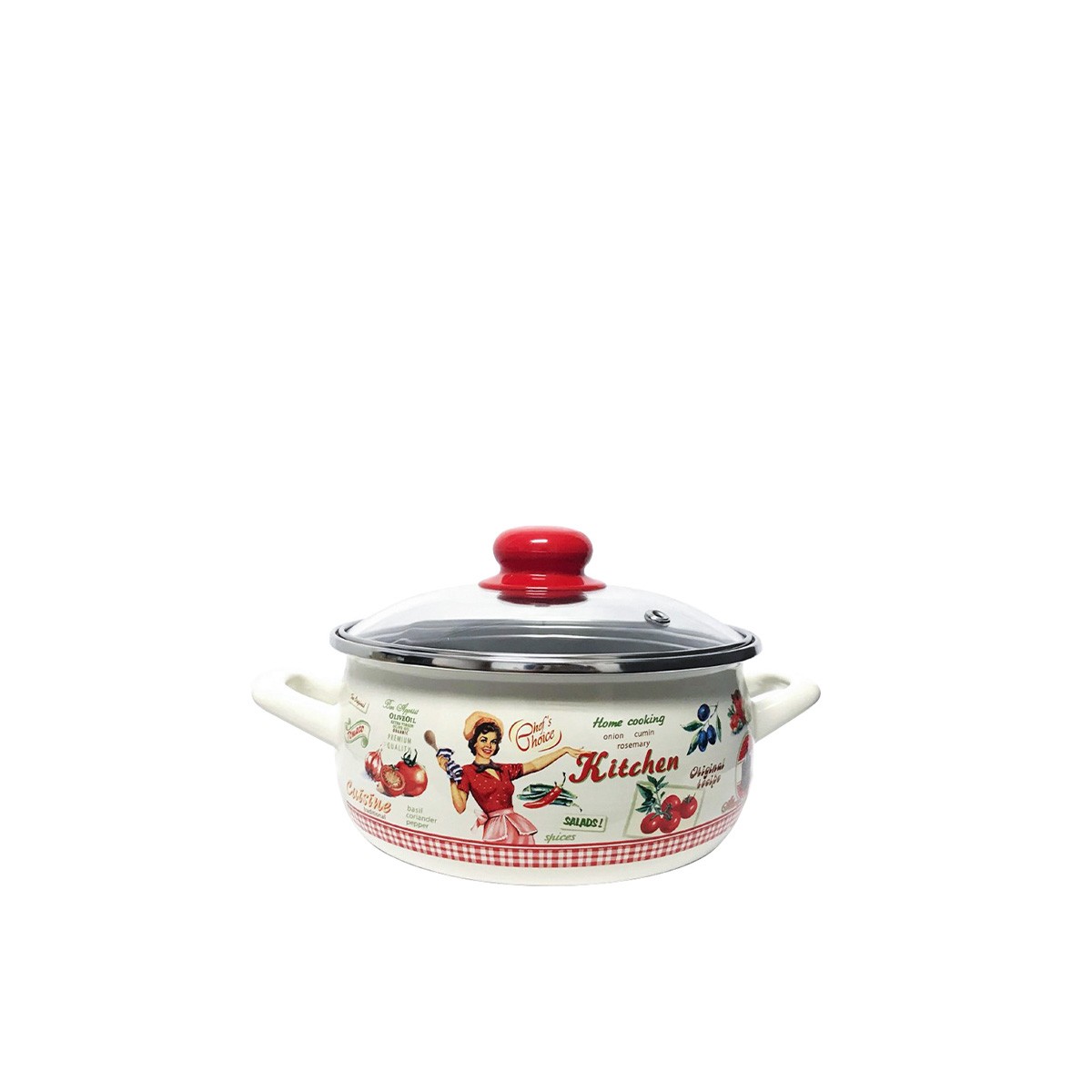 METALAC Плитко тенџере принц 18цм/2.4л со капак декор 2564