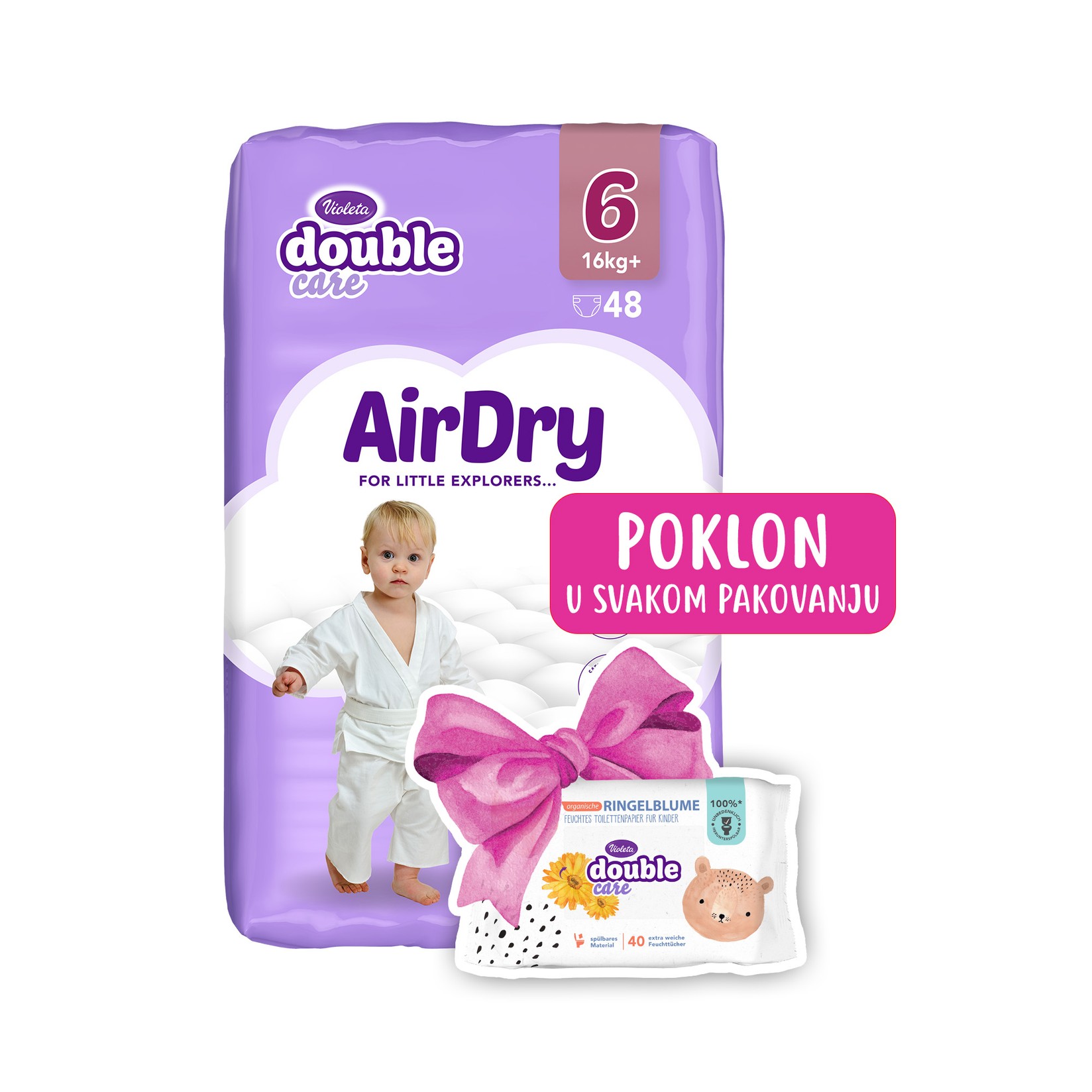 VIOLETA пелени Double Care 6 Junior+ 48/1