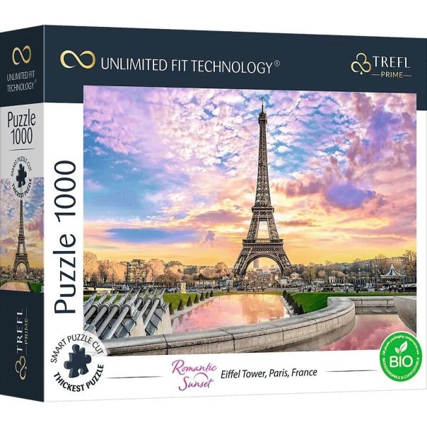 TREFL Сложувалка, Eiffel Tower, Paris, France, 1000 парчиња, 68*48, 3y+, UFT, 10693