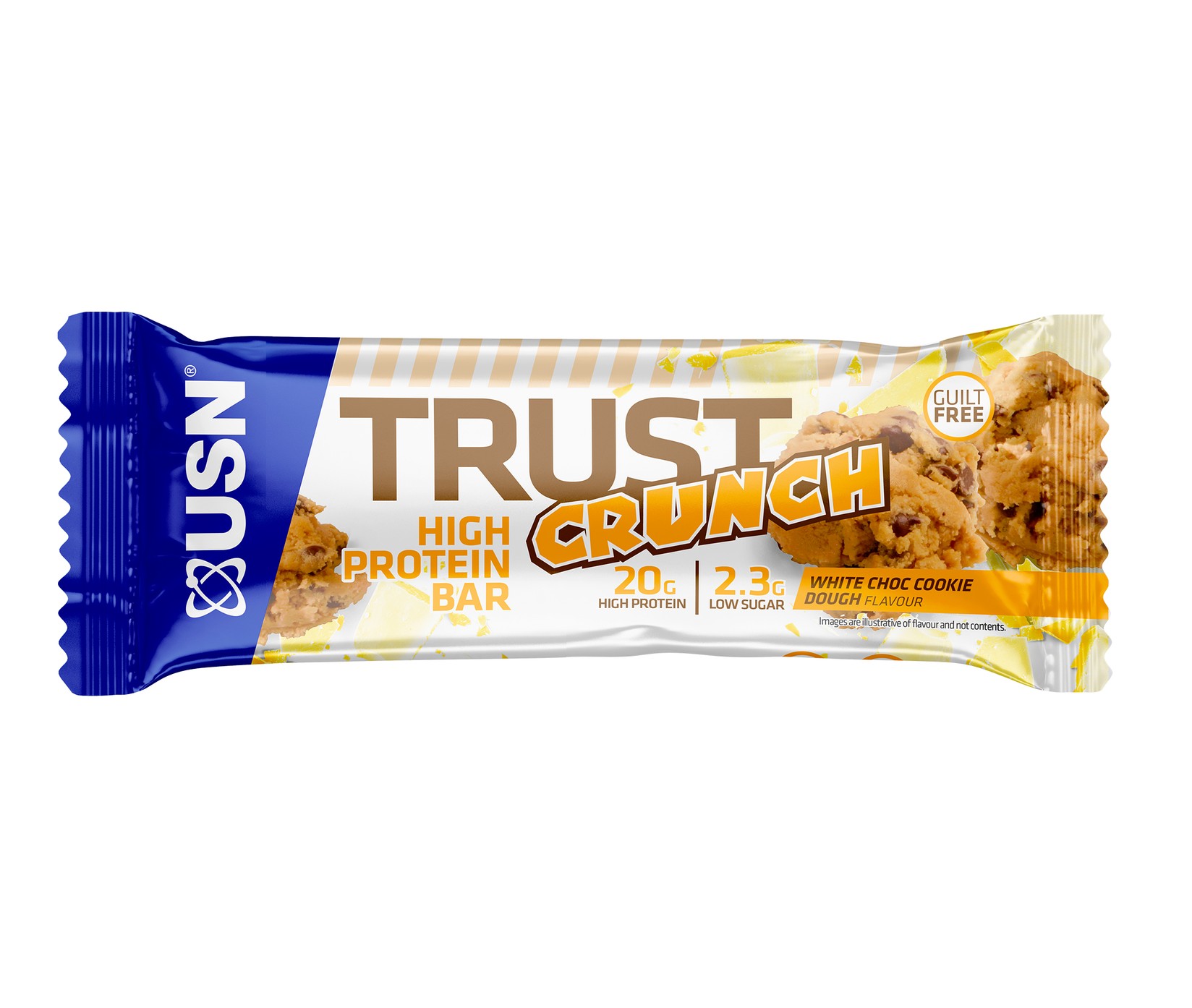 USN TRUST CRUNCH BAR - Бело чоколадо и тесто за колачиња, 60g