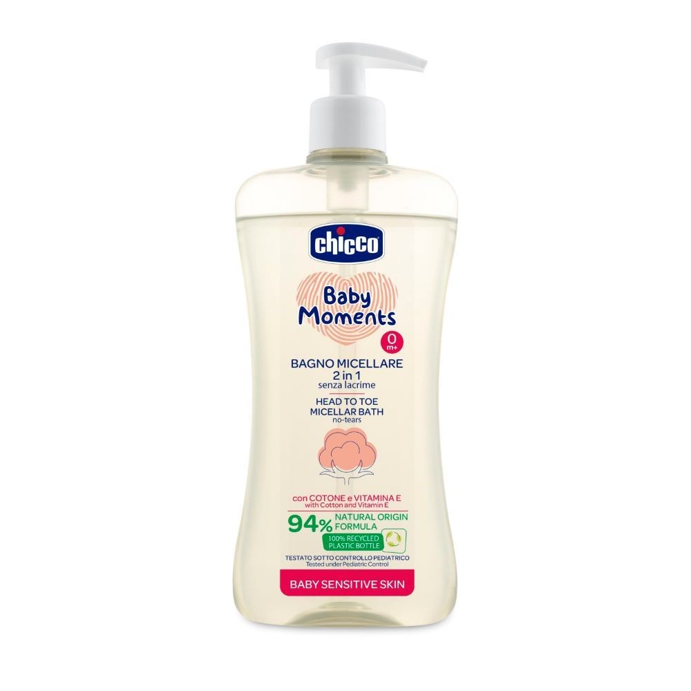 CHICCO Sensitive мицеларен шампон-шампон за капење 500 ml, розев