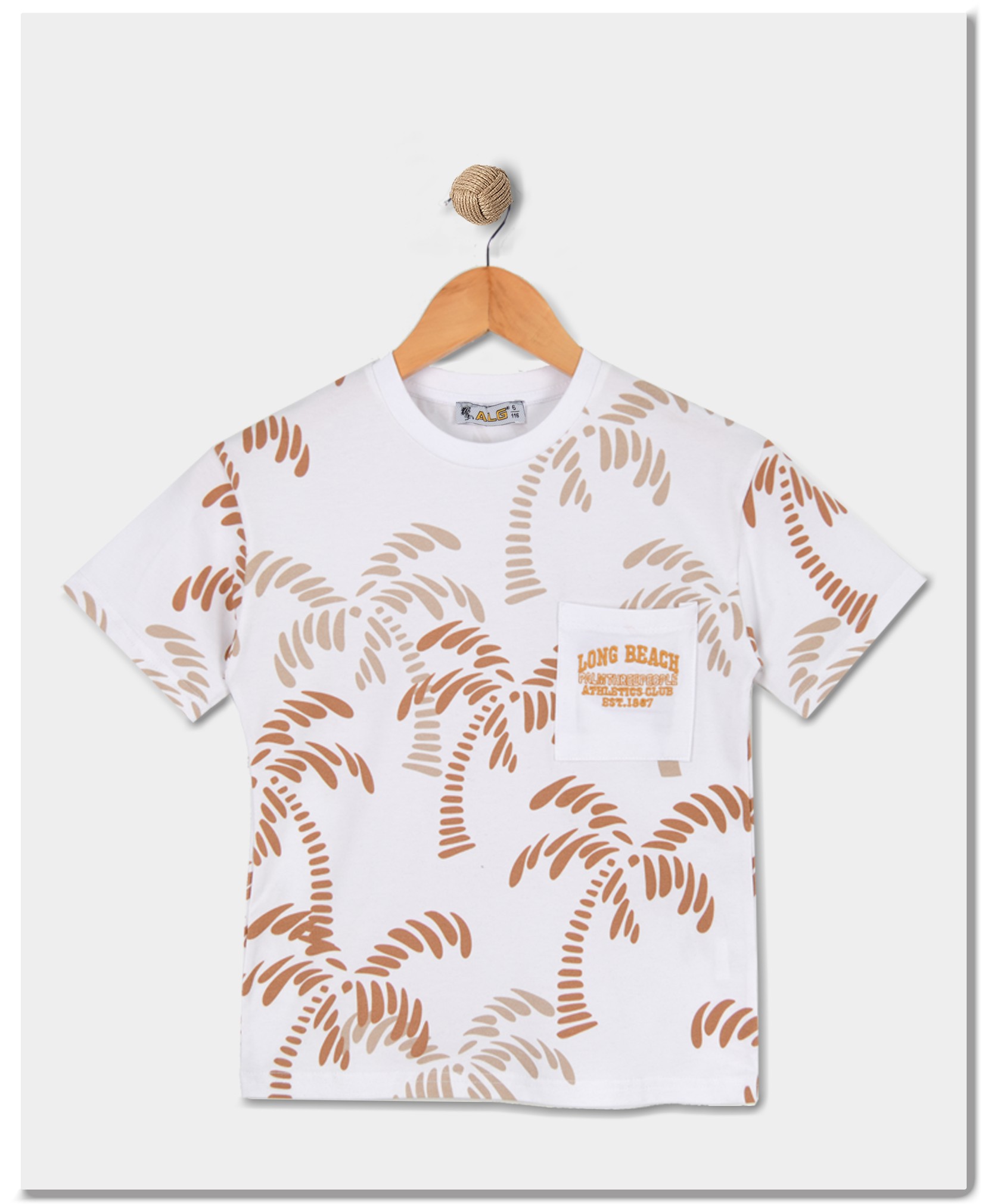 ALG Детска машка маица Long Beach бела