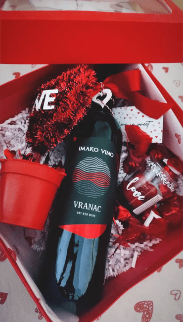 FESTIVE BOX mini - Подарок кутија вино со декорации