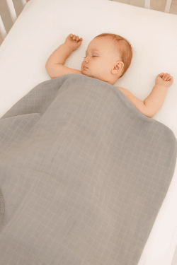 Alkaloid Berovo Муслин прекривка 135x200 100% памук - Сива