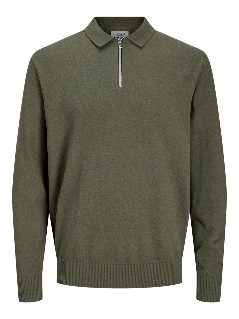 JJ REBEL Машки џемпер 12279564, маслинеста боја