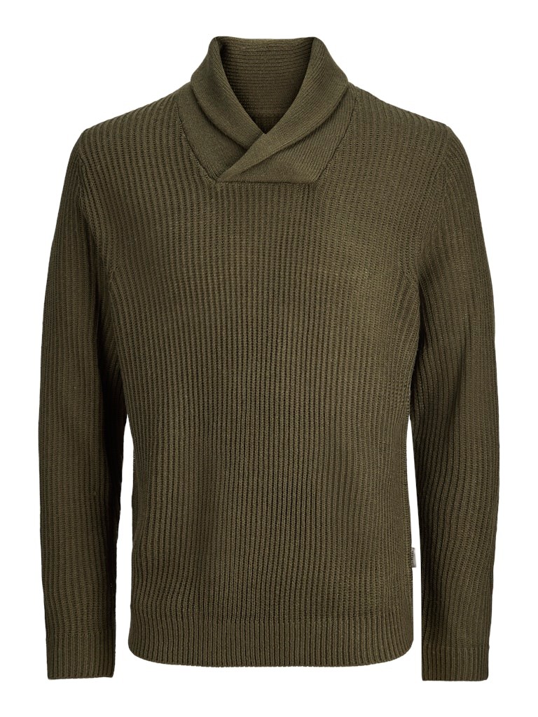 JJ REBEL Машки џемпер 12284664, маслинеста боја