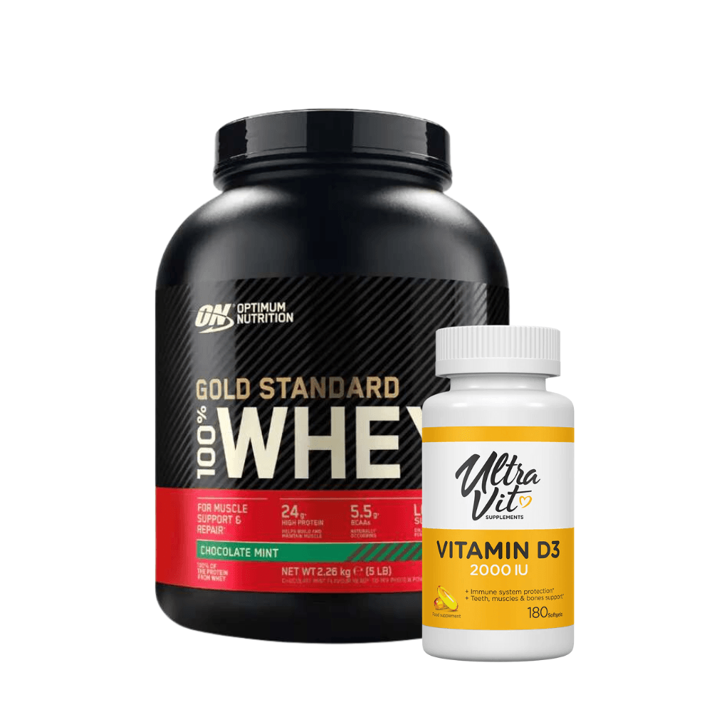 Optimum Nutrition Whey Протеин Чоколаден Минт, 2.27Кг. + Подарок Vitamin D3 2000 IU