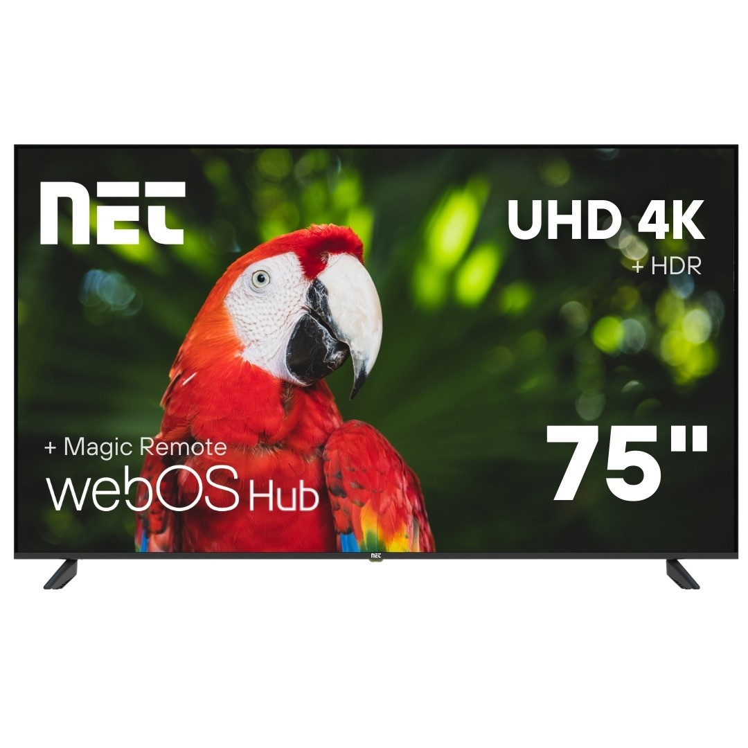 NET Смарт ТВ 75", 4K Ultra HD, Црн
