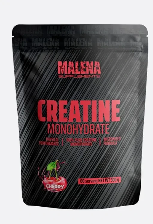 MALENA SUPPLEMENTS 100% Чист Креатин Монохидрат Вишна 300gr