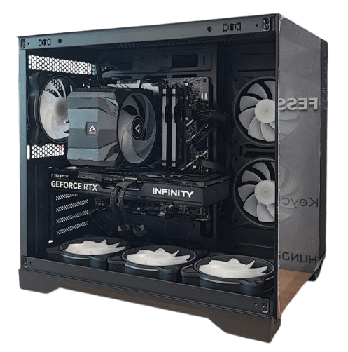 PowerCube Персонален компјутер G3270 Volcano G14 i7-14700F/ 32GB DDR5/ NVMe 1.0TB/ RTX5070 12GB/ Wi-Fi 6