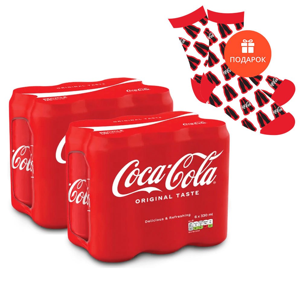 COCA COLA Новогодишен сет 12х330ml + Подарок новогодишни чорапи