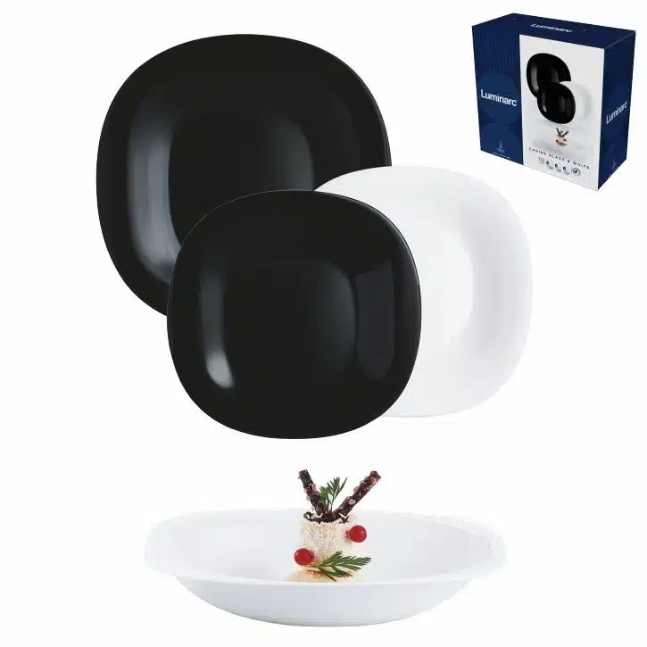 LUMINARC Сет чинии CARINE црни 18/1