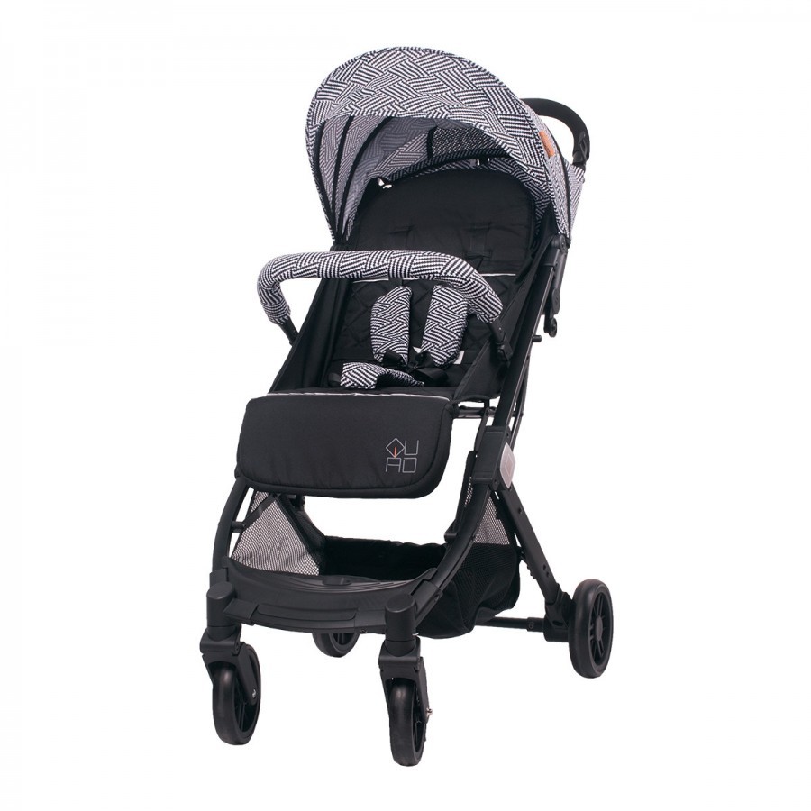 Jungle Количка Quad со прекривка, црно-бела