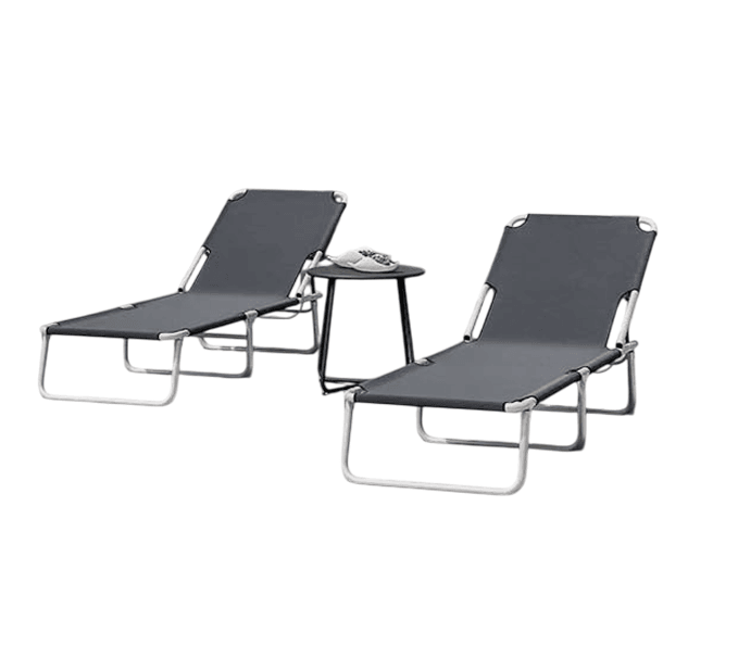 Сет од 2 лежалки за плажа - Сиви