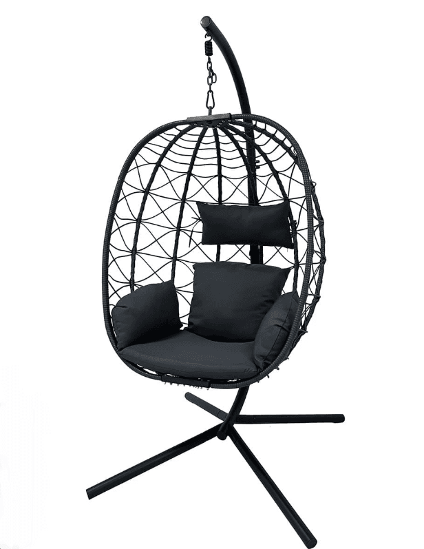 Висечка фотелја Nest-Egg, црна, 92 x 63 x 110 cm