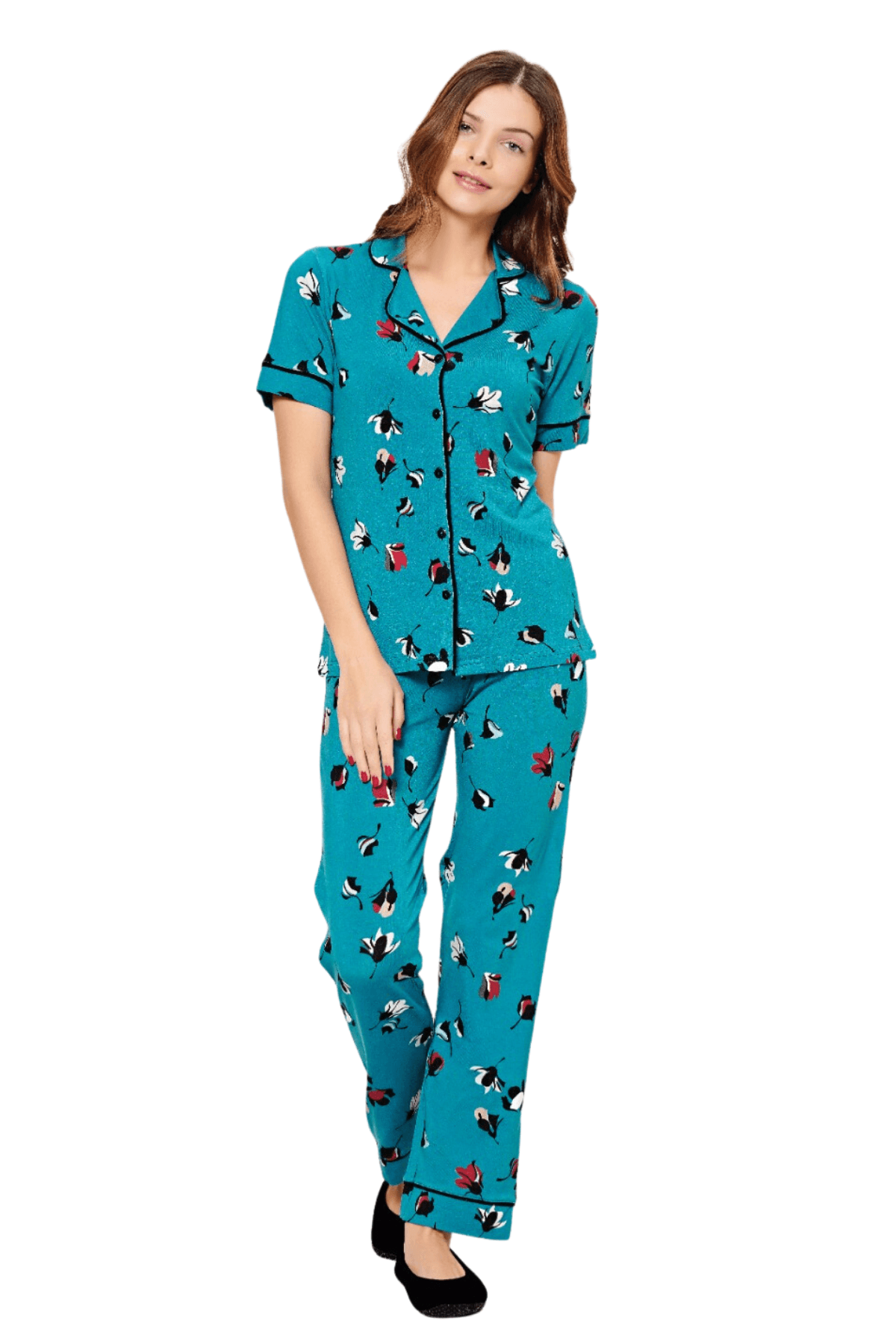 ALPERI Женски пижами 7802 тиркизна боја