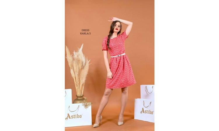ASTIBO Фустан Карла - Памучен фустан во цветен дезен