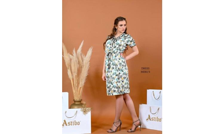 ASTIBO Фустан Мери/3 - Маслинести пастелни тонови во лежерна варијанта