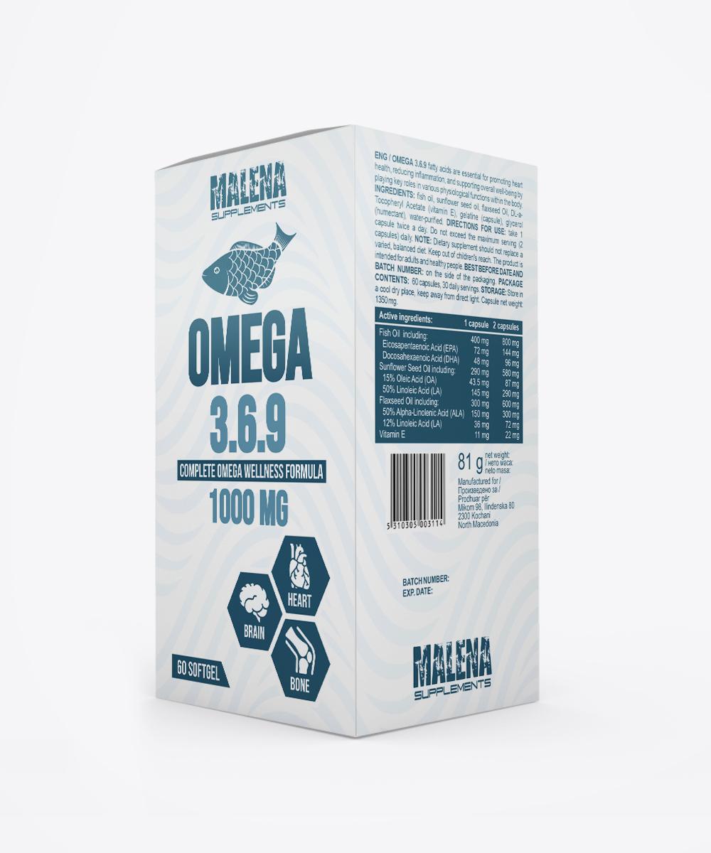 MALENA SUPPLEMENTS Omega 3 6 9 Велнес - 60 капсули