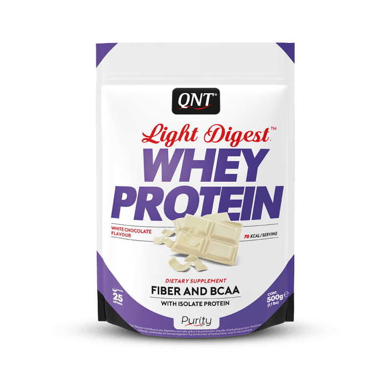QNT Протеин Light digest Whey protein 500g+500g = 1+1 Бела чоколада