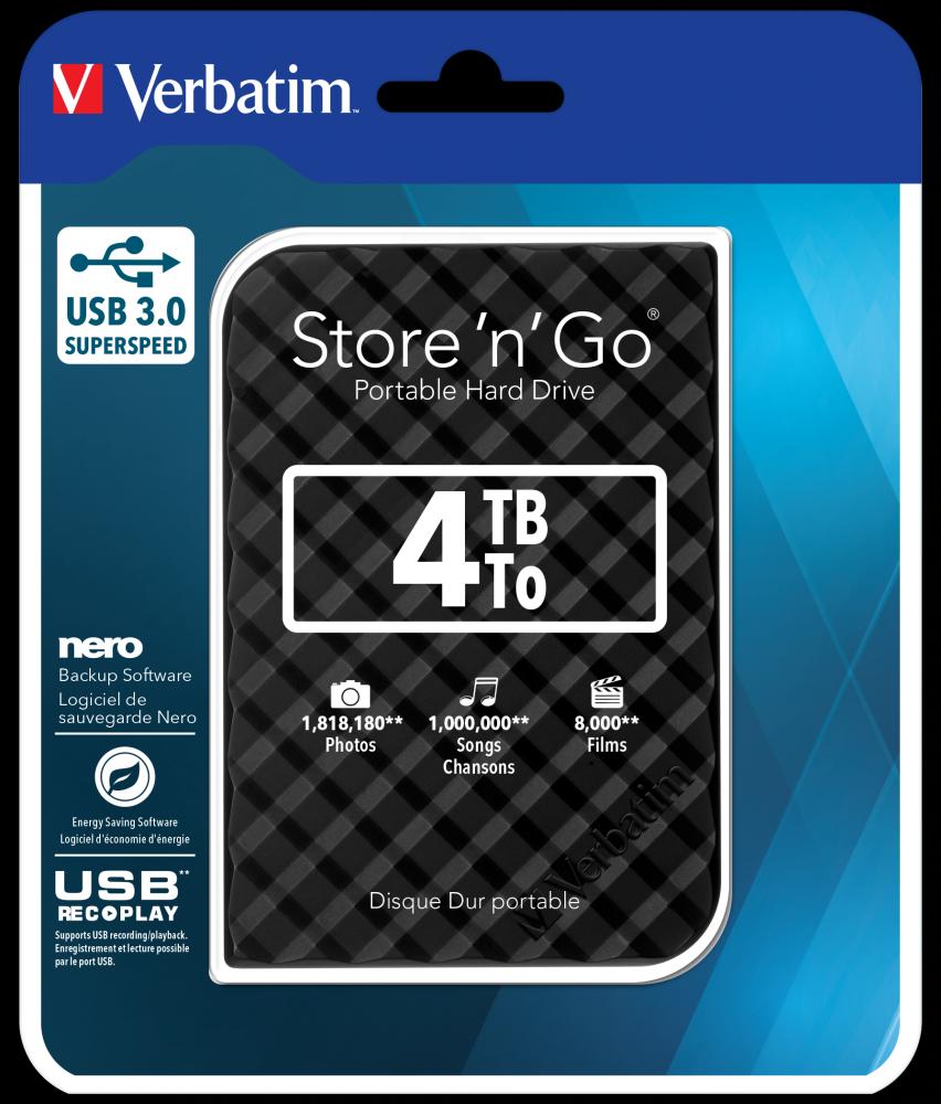 VERBATIM Хард Диск Store 'n' Go 2.5" USB 3.0 4TB