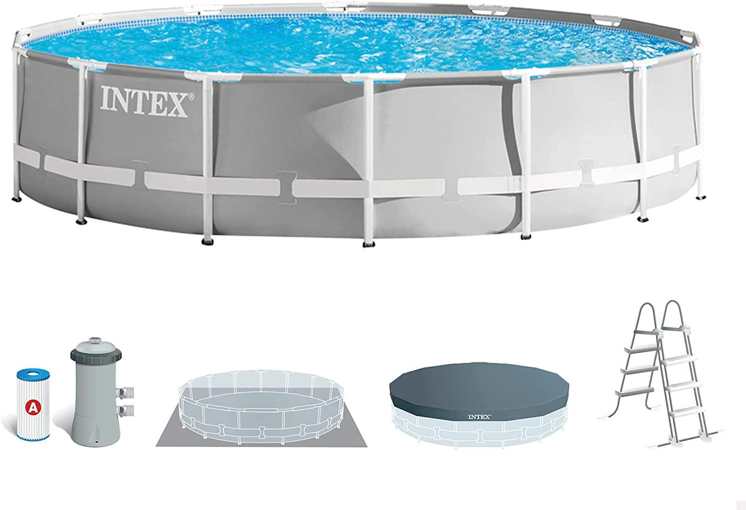 INTEX Базен со пумпа, филтер, скала, подлога и покривка 5,49 x 2,74 x 1,32 Ultra XTR