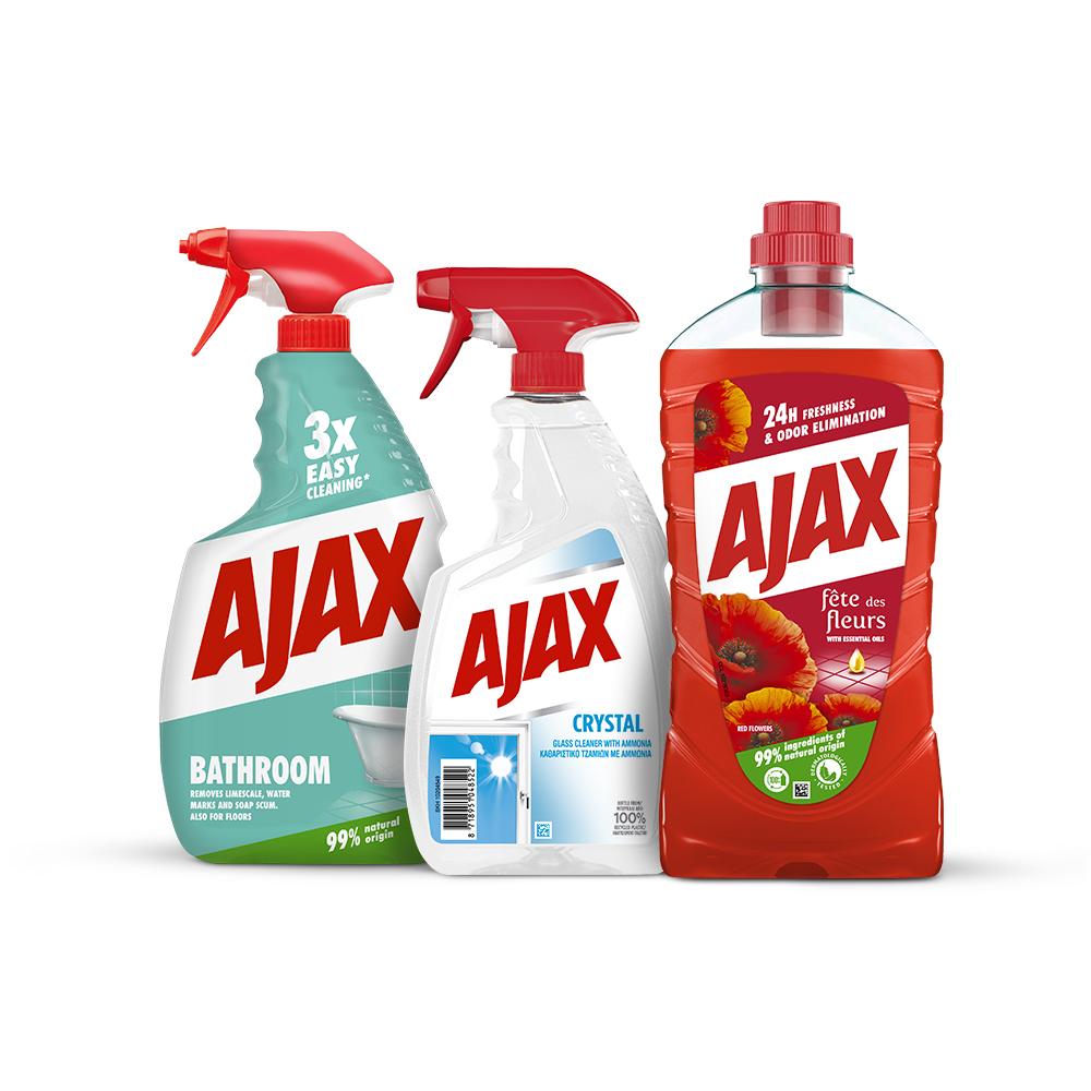 AJAX Сет (Универзално средство + Средство за стакло + Средство за бања)