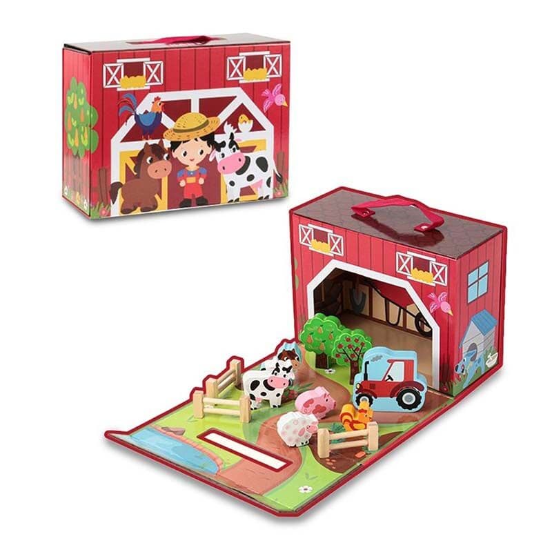 LOCO CROCO Дрвен сет фарма во кутија