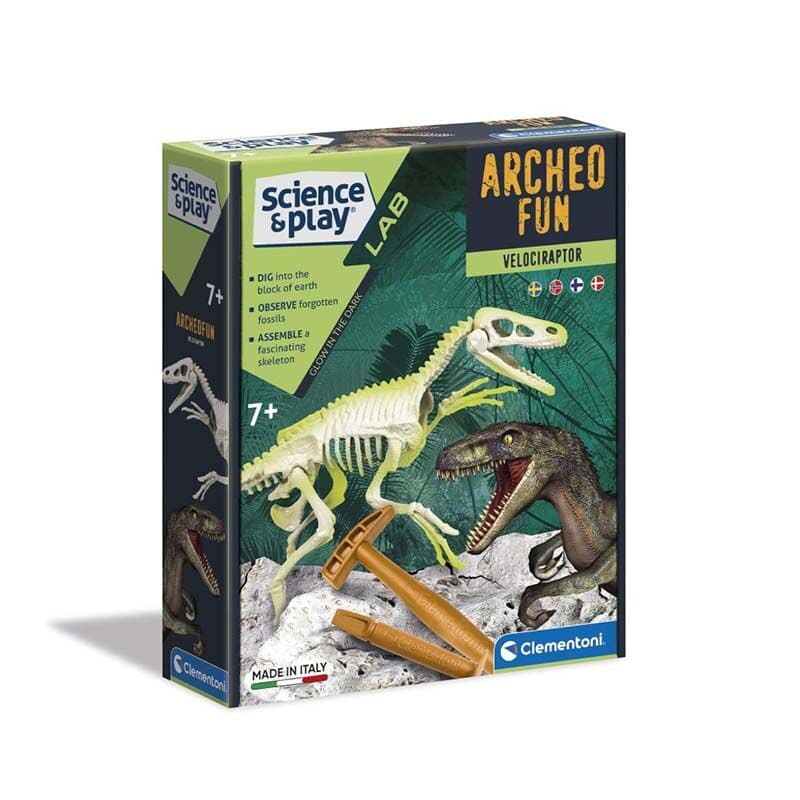 Clementoni science Сет археологија Archeofun Velociraptor 7+
