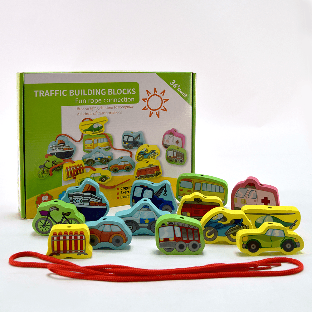 LOCO CROCO Дрвени блокови со сообраќајни средства