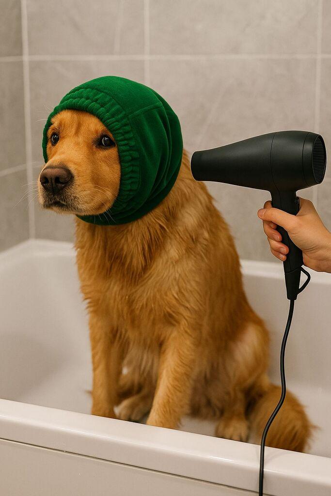 Лента за глава за кучиња „Шепи и мустаќи" „Кулаккорујучух", зелена