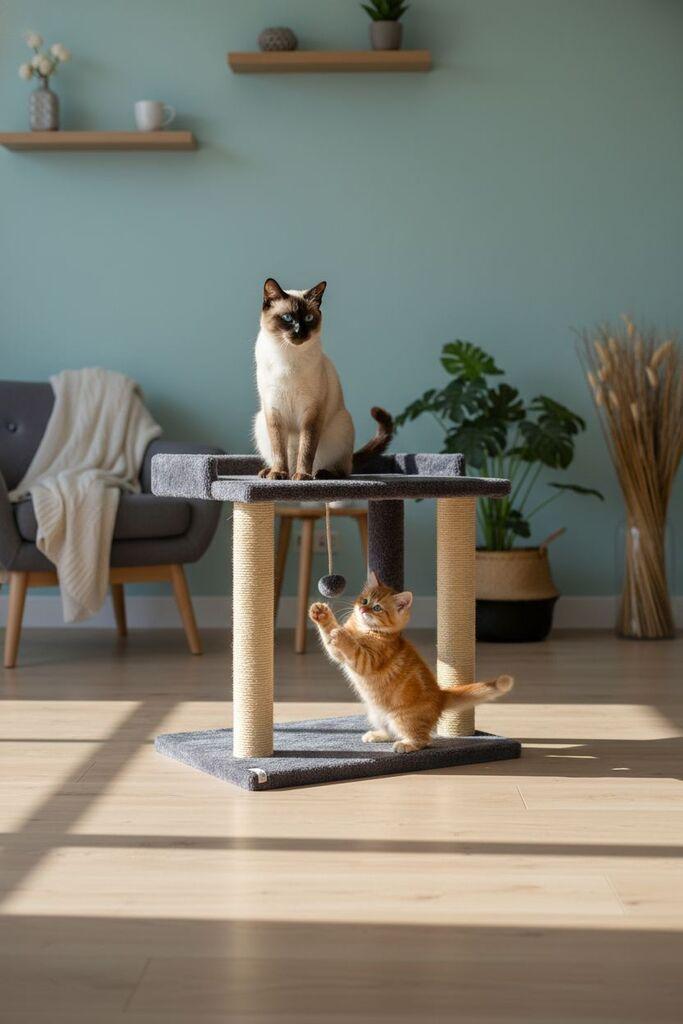 Стапче за гребење мачки „Шепи и мустаќи" Лија, антрацит