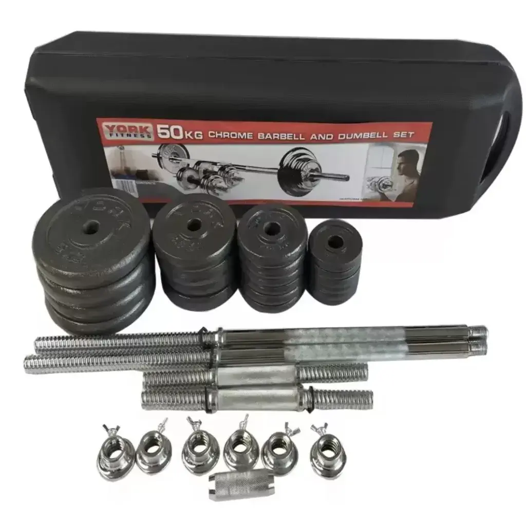 York Fitness Сет тегови во куфер 50 кг