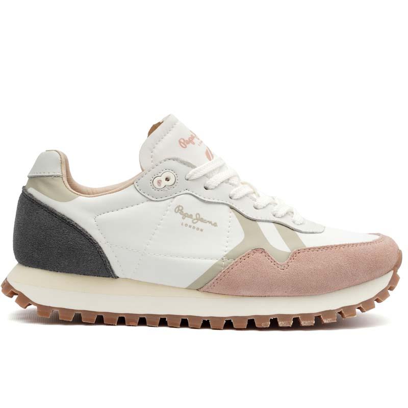 PEPE JEANS Женски патики Brit On Master, розово-бела