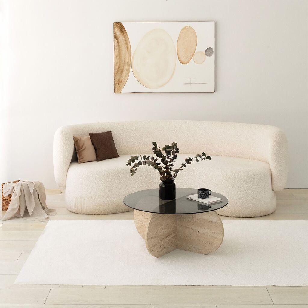 Маса Hanah Home Club во боја на меур, 75x35 см, крем