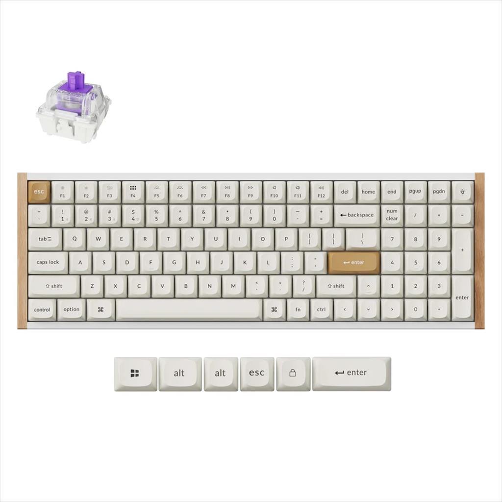 Keychron Механичка Безжчина тастатура K4 HE Special Edition, HS, RGB LED, Full Size, Gateron Double-Rail Magnetic Switch, OSA PBT, White, K4H-Q1