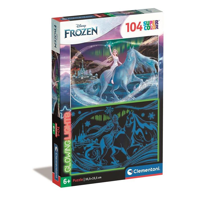 CLEMENTONI Children Puzzle "Frozen Glowing Lights" Сложувалка 104 Парчиња(6г+)
