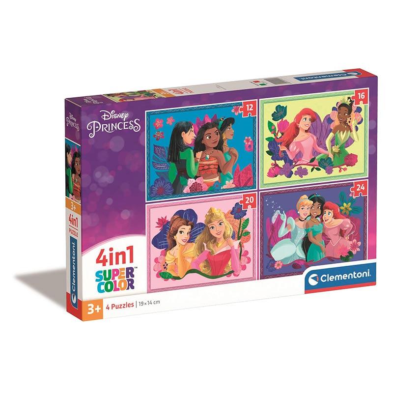 CLEMENTONI Children Puzzle "Princess" Сложувалка 4 во 1 (3г+)