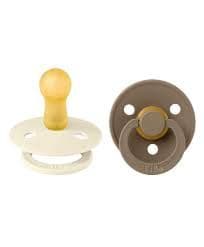 BIBS IVORY/DARK ROUND Латех цуцла лажливка 2 (6+ месеци), 2 цуцли