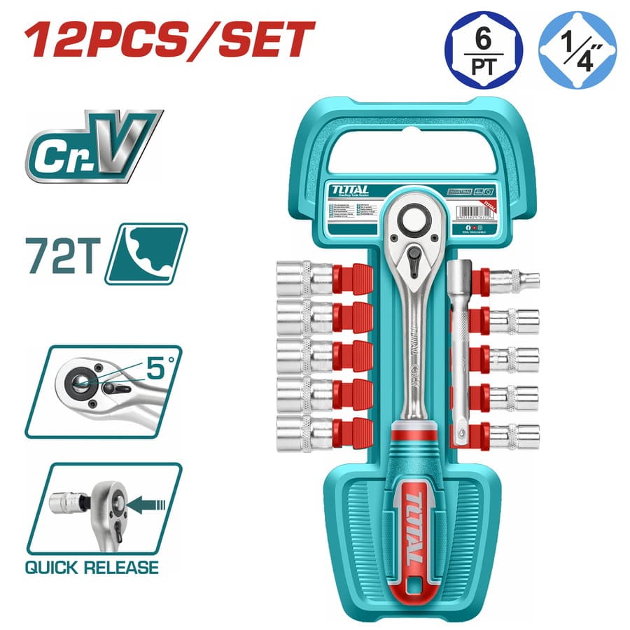 Вкупно 12 Гедор сет THT14114126, 1/4"