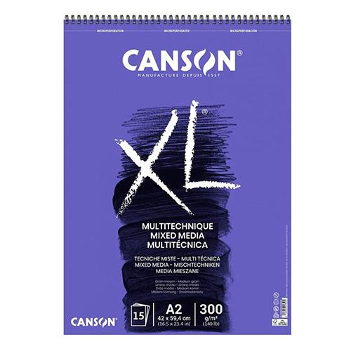 CANSON  XL Блок, Со Спирала, А2, 15 листа, 300 Гр, Mix Media, 200001859