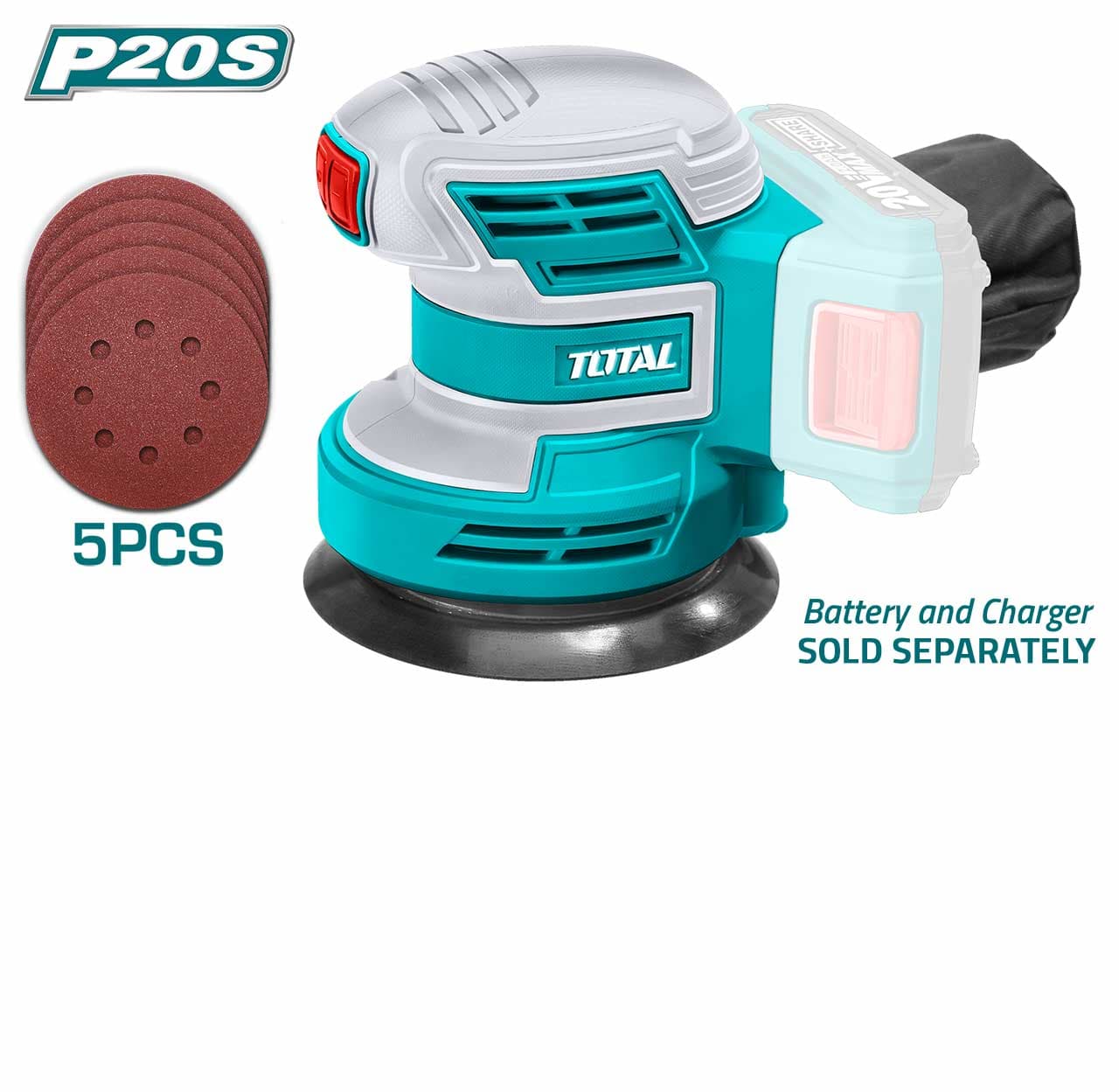 Безжична брусилка Total TROSLI2001, 20V