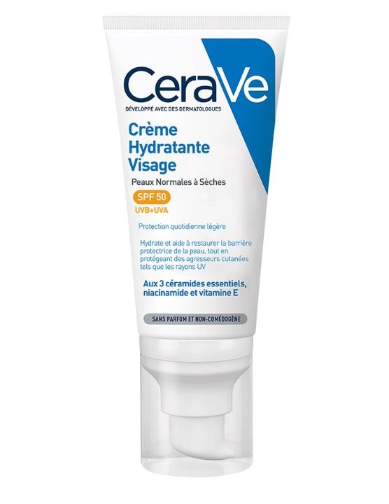 Cerave хидратантен крем со SPF50+ за нормална до сува кожа, 52 мл