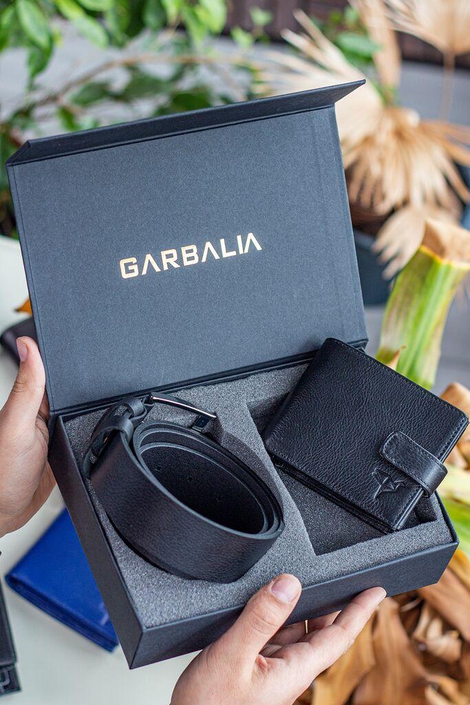 Комплет ремен и паричник MyValice Челзи за мажи, црн