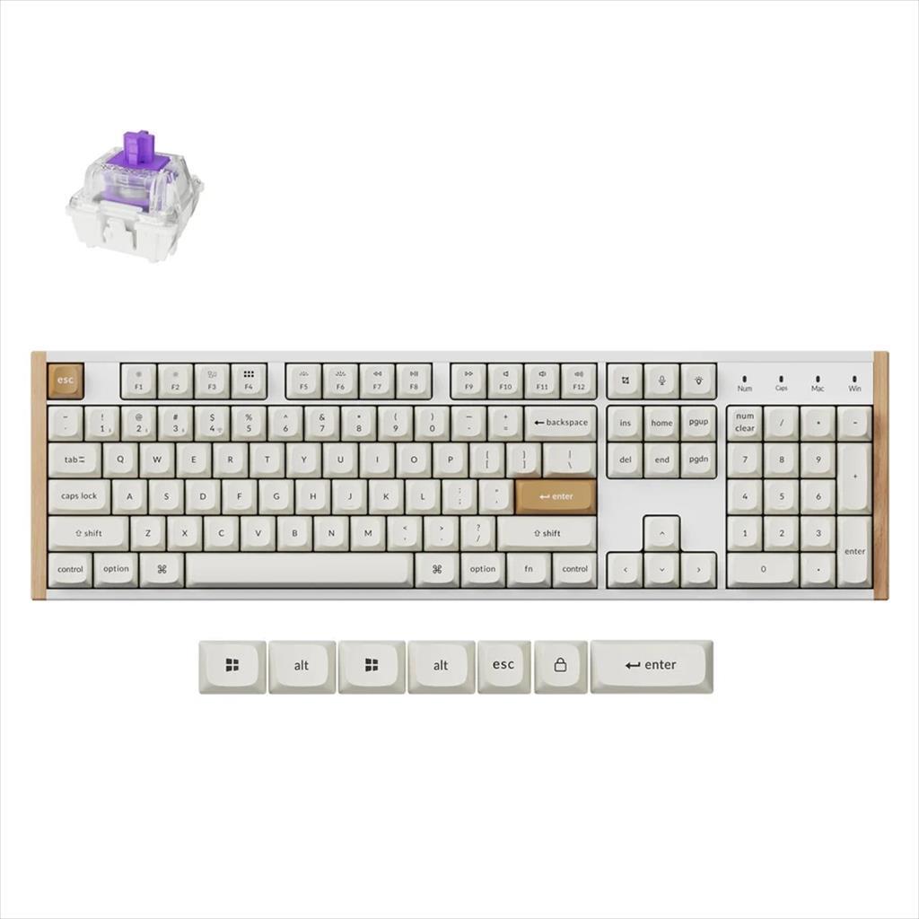 Keychron Механичка Тастатура K10 HE Full Size Магнетни Свичеви 2.4GHz Бела K10H-Q1