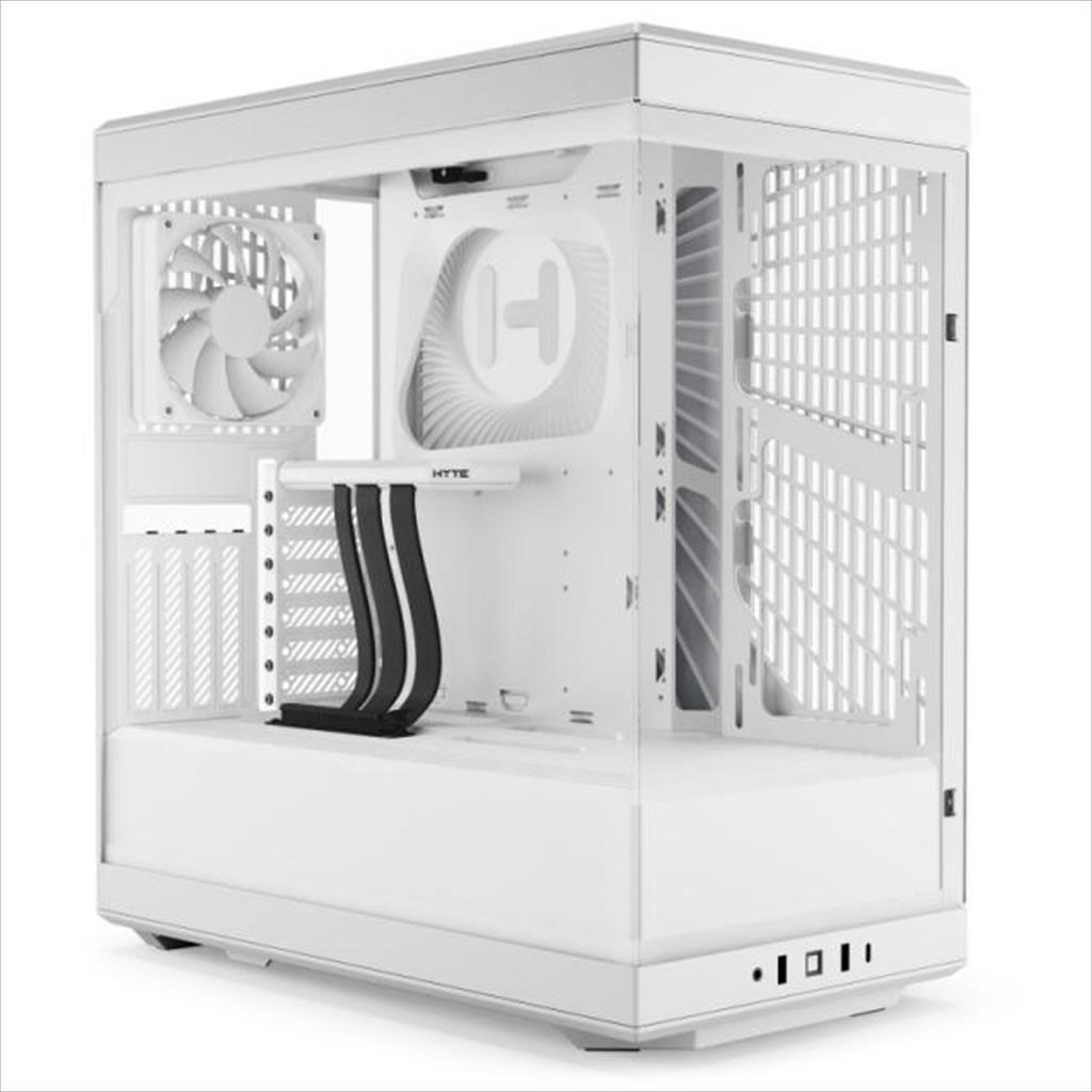 Hyte Куќиште Atx Mid-Tower Y40, X2 Tempered Glass, 2X 120Mm Fans, W/Riser 4.0 Cable, Usb 3.2 Type C, Snow White, Cs--Y40-Ww