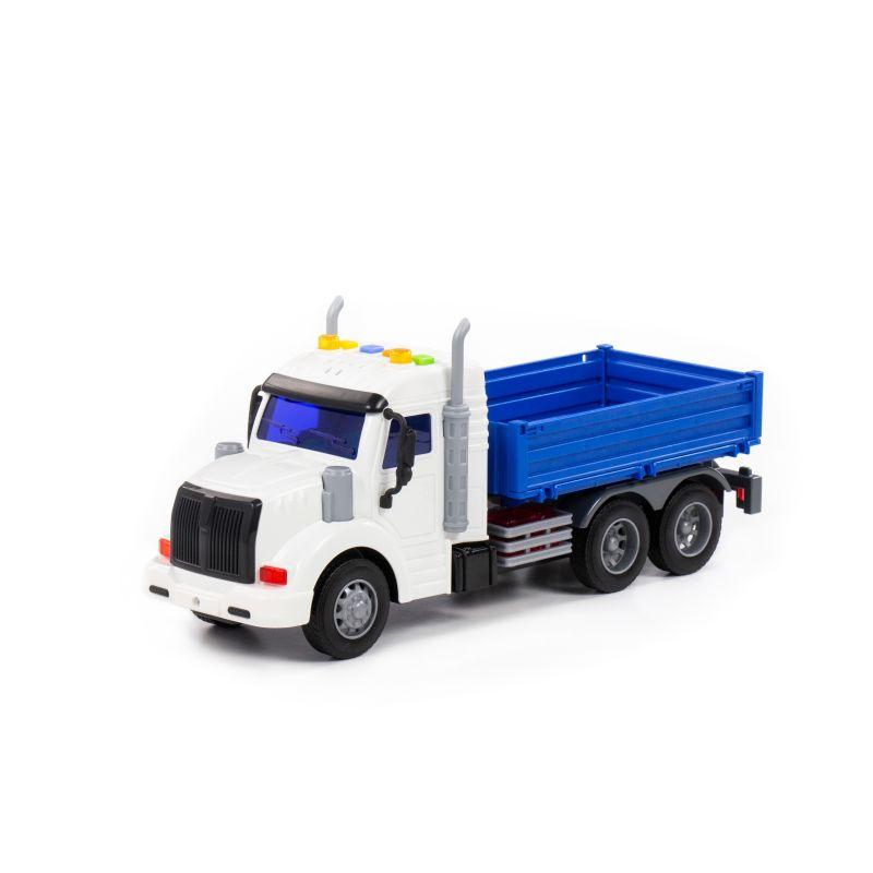 Polesie Камионче за играчки Profi, Со спуштена страна, Сино-бела