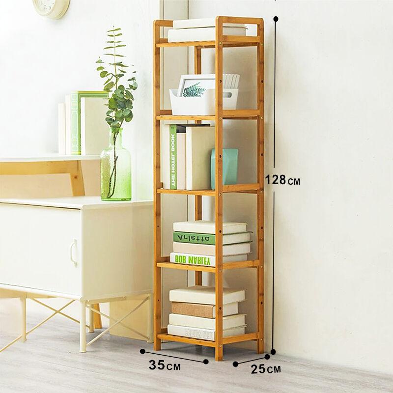 Home idea Сталажа од Бамбус со 5 Полици(128х35х25)