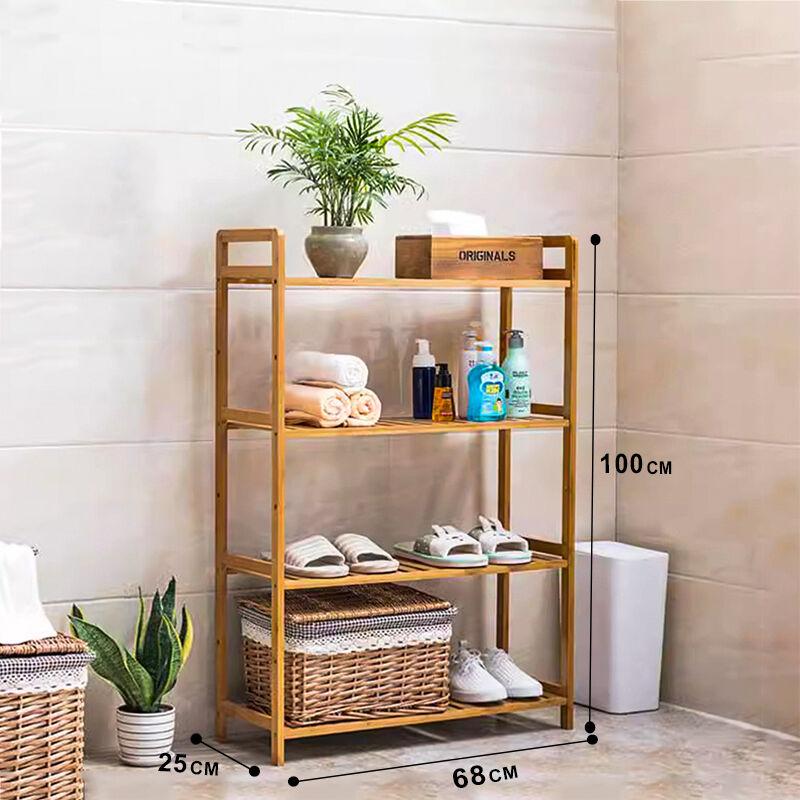 Home Idea Сталажа Од Бамбус со 4 Полици(100Х68Х25)